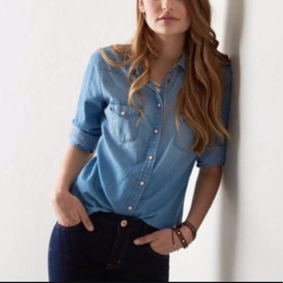 American Eagle Outfitters Tops - Denim Boyfriend Shirt